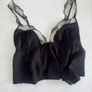Black Lace-Trim Bralette and Shorts Set - Women Intimates and Lingerie